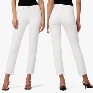 Joe's Womens White Vintage Stretch The Lara Mid Rise Cigarette Ankle Jeans Sz 25